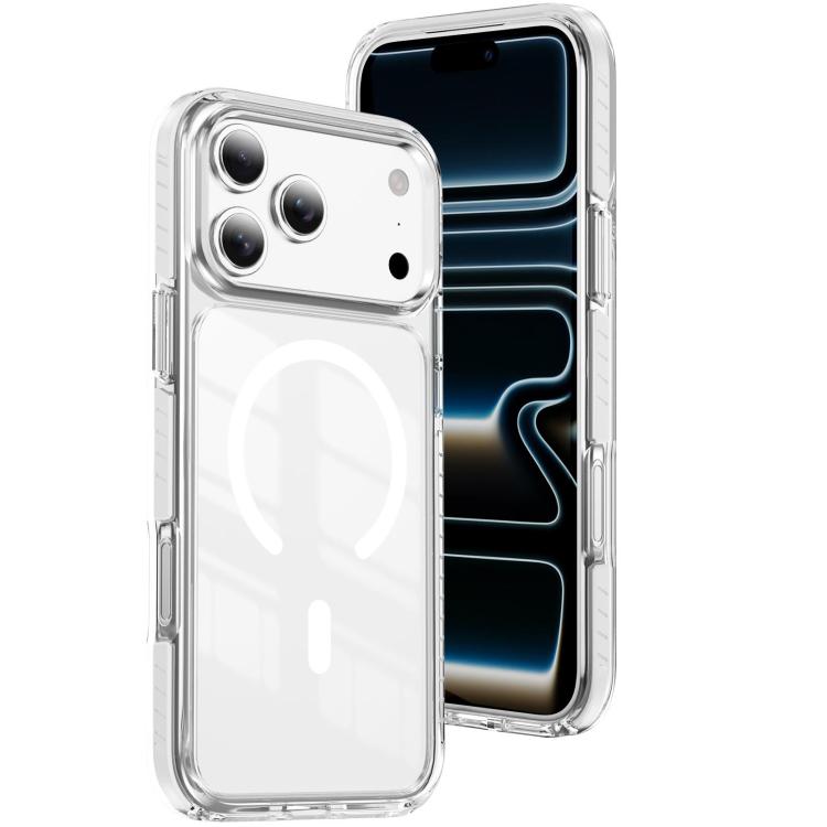 غطاء هاتف هجين من الأكريليك الشفاف مع درع كريستالي مغناطيسي وTPU، لجهاز iPhone 17 Pro Max، لجهاز iPhone 17 Pro، لجهاز iPhone 17، لجهاز iPhone Air، لجهاز iPhone 16 Pro Max، لجهاز iPhone 16 Pro