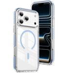 غطاء هاتف هجين من الأكريليك الشفاف مع درع كريستالي مغناطيسي وTPU، لجهاز iPhone 17 Pro Max، لجهاز iPhone 17 Pro، لجهاز iPhone 17، لجهاز iPhone Air، لجهاز iPhone 16 Pro Max، لجهاز iPhone 16 Pro