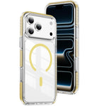 غطاء هاتف هجين من الأكريليك الشفاف مع درع كريستالي مغناطيسي وTPU، لجهاز iPhone 17 Pro Max، لجهاز iPhone 17 Pro، لجهاز iPhone 17، لجهاز iPhone Air، لجهاز iPhone 16 Pro Max، لجهاز iPhone 16 Pro