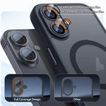 غطاء هاتف مغناطيسي مطفي بملمس يشبه الجلد من XDcase مع فيلم عدسة، لجهاز iPhone 17 Pro Max، لجهاز iPhone 17 Pro، لجهاز iPhone 17، لجهاز iPhone Air