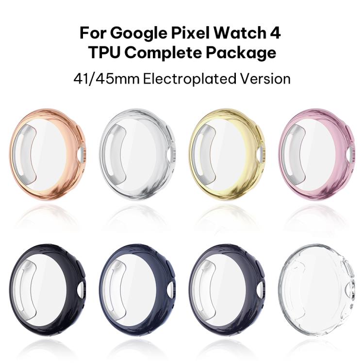 غطاء ساعة مدمج من TPU مع فيلم مقسى xDfind، لساعة Google Pixel 4 / 3 مقاس 45 مم، لساعة Google Pixel 4 / 3 / 2 / 1 مقاس 41 مم