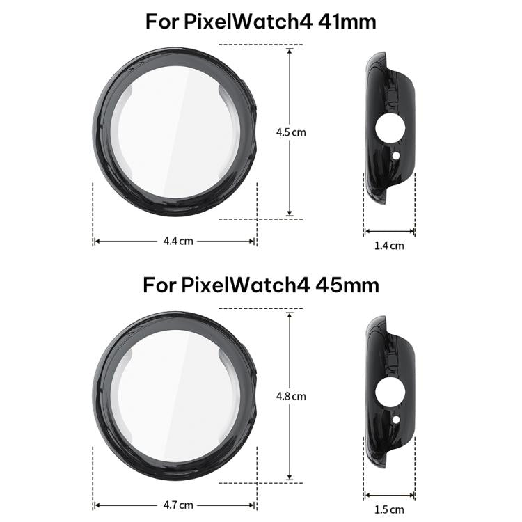 غطاء ساعة مدمج من TPU مع فيلم مقسى xDfind، لساعة Google Pixel 4 / 3 مقاس 45 مم، لساعة Google Pixel 4 / 3 / 2 / 1 مقاس 41 مم