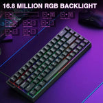 لوحة مفاتيح سلكية AULA WIN68HE النسخة القياسية بإضاءة RGB و68 مفتاح، WIN68HE محور مغناطيسي أسود رمادي خشبي