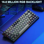 لوحة مفاتيح سلكية AULA WIN68HE النسخة المحترفة بإضاءة RGB و68 مفتاح، WIN68HE محور مغناطيسي رمادي داكن + رمادي فاتح بشكل مميز