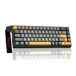 لوحة مفاتيح سلكية AULA WIN68HE النسخة القصوى بإضاءة RGB و68 مفتاح، WIN68HE محور مغناطيسي داكن + فاتح + أصفر وينغ تشون