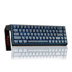 لوحة مفاتيح سلكية AULA WIN68HE النسخة القياسية بإضاءة RGB و68 مفتاح، WIN68HE محور مغناطيسي أسود بخطوط بارزة رمادي خشبي