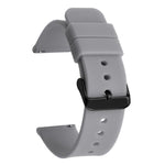 xDfind Stainless Steel Black Pin Buckle Solid Color Silicone Waterproof Watch Band, 16mm, 18mm, 19mm