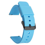 xDfind Stainless Steel Black Pin Buckle Solid Color Silicone Waterproof Watch Band, 16mm, 18mm, 19mm