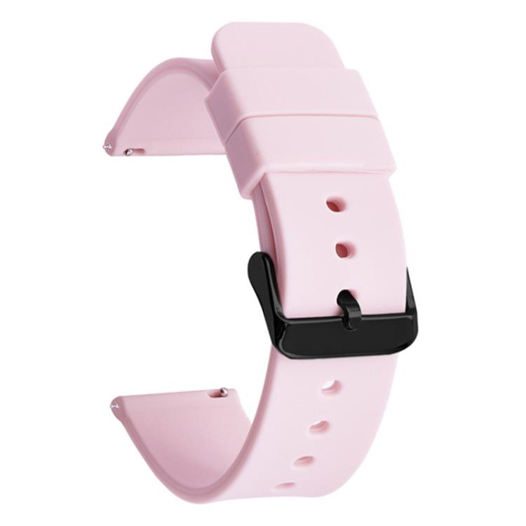 xDfind Stainless Steel Black Pin Buckle Solid Color Silicone Waterproof Watch Band, 24mm
