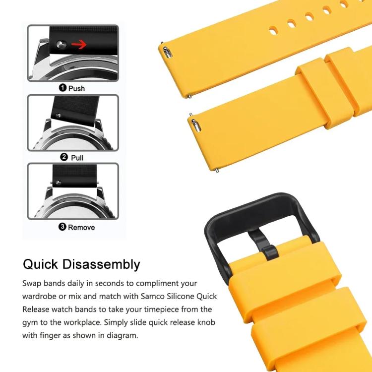 xDfind Stainless Steel Black Pin Buckle Solid Color Silicone Waterproof Watch Band, 16mm, 18mm, 19mm