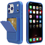 غطاء هاتف بحقيبة بطاقات مخفية مع مرآة من TPU ملمس الجلد مع حامل، لهواتف iPhone 17 Pro Max، iPhone 17 Pro، iPhone 17، iPhone Air