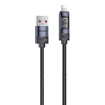 كابل شحن وبيانات Yesido CA138L USB إلى 8 دبابيس بقوة 12 واط و2.4 أمبير مع شاشة OLED، USB إلى 8 دبابيس