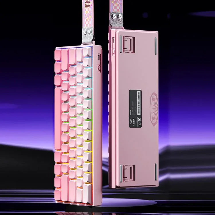 لوحة مفاتيح ميكانيكية ألعاب لاسلكية AULA MINI60 HE Pro بإضاءة RGB و61 مفتاح