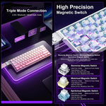 لوحة مفاتيح ميكانيكية ألعاب لاسلكية AULA MINI60 HE Pro بإضاءة RGB و61 مفتاح