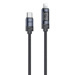 كابل شحن وبيانات Yesido CA201 27W من نوع Type-C إلى 8 دبابيس مع شاشة OLED، Type-C إلى 8 دبابيس