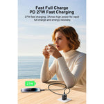 كابل شحن وبيانات Yesido CA201 27W من نوع Type-C إلى 8 دبابيس مع شاشة OLED، Type-C إلى 8 دبابيس
