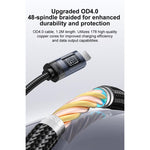 كابل شحن وبيانات Yesido CA201 27W من نوع Type-C إلى 8 دبابيس مع شاشة OLED، Type-C إلى 8 دبابيس