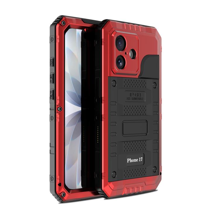 غطاء هاتف من السيليكون الهجين المعدني مقاوم لأربعة أنواع من الأضرار، لهواتف iPhone 17 Pro Max، iPhone 17 Pro، iPhone 17، iPhone Air