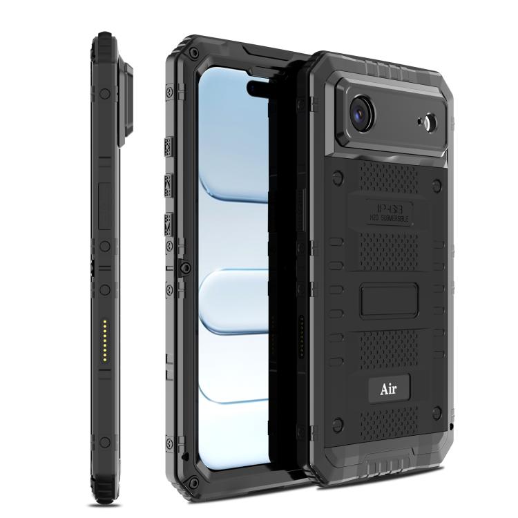 غطاء هاتف من السيليكون الهجين المعدني مقاوم لأربعة أنواع من الأضرار، لهواتف iPhone 17 Pro Max، iPhone 17 Pro، iPhone 17، iPhone Air