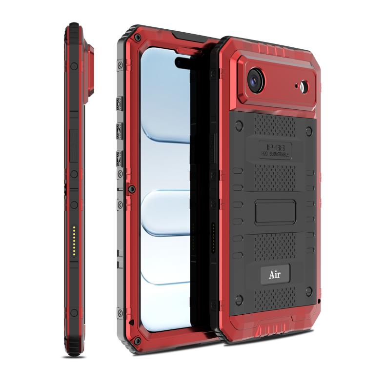 غطاء هاتف من السيليكون الهجين المعدني مقاوم لأربعة أنواع من الأضرار، لهواتف iPhone 17 Pro Max، iPhone 17 Pro، iPhone 17، iPhone Air