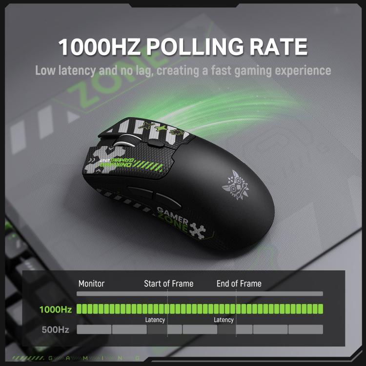 فأرة ألعاب ONIKUMA DM01 بدقة 12800 DPI بثلاثة أوضاع 2.4 جيجاهرتز + بلوتوث + سلكي، DM01