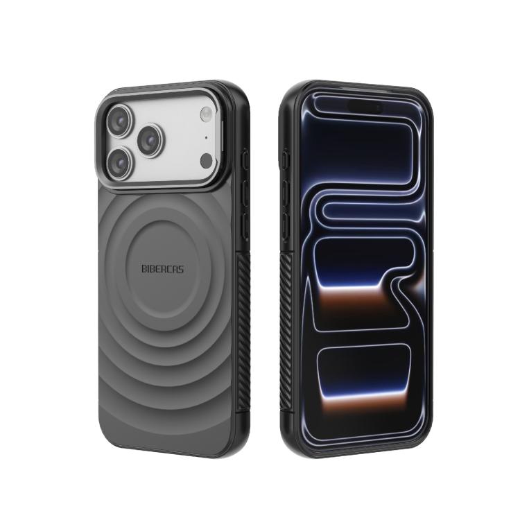 غطاء هاتف TPU مغناطيسي بنقشة موجة من BIBERCAS، لهاتف iPhone 17 Pro Max