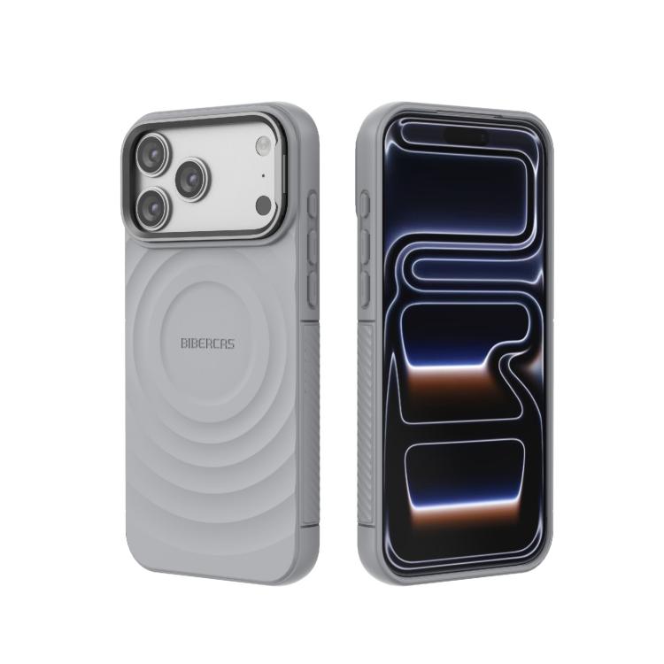 غطاء هاتف TPU مغناطيسي بنقشة موجة من BIBERCAS، لهاتف iPhone 17 Pro Max