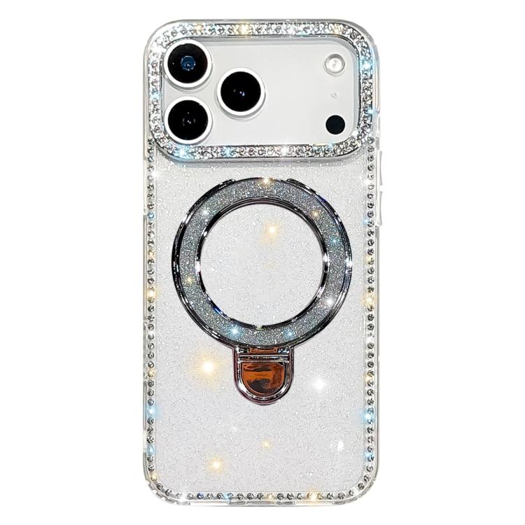 غطاء هاتف مع حامل قابل للطي مزين بأحجار الراين اللامعة وتقنية IMD على الوجهين، لهواتف iPhone 17 Pro Max، iPhone 17 Pro، iPhone 17، iPhone Air، iPhone 16 Pro Max، iPhone 16 Pro، iPhone 16 Plus، iPhone 16