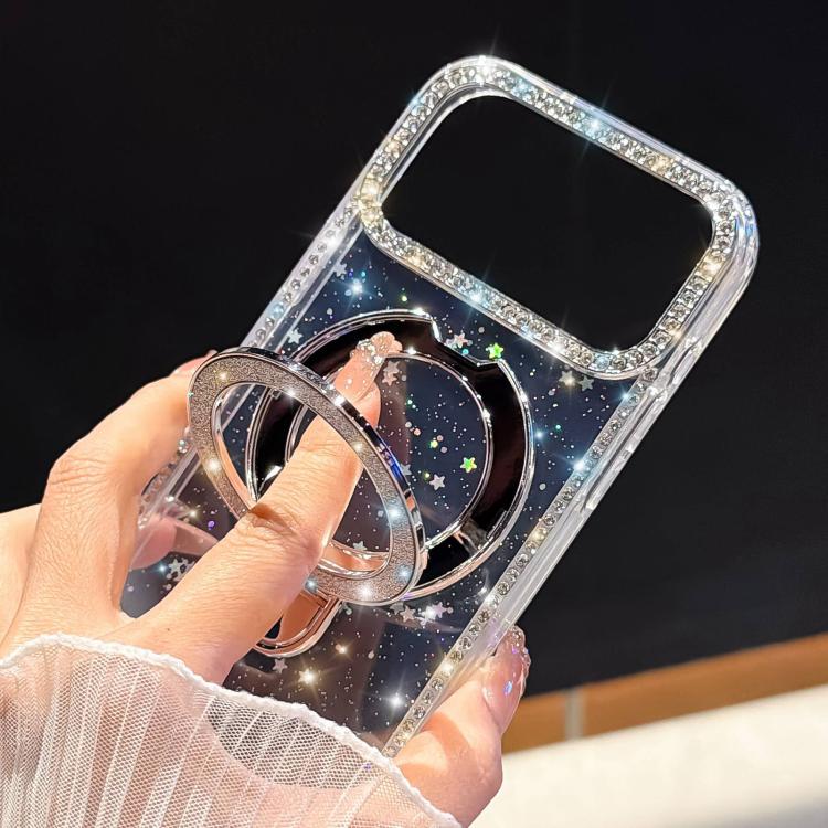 غطاء هاتف مع حامل قابل للطي مزين بأحجار الراين اللامعة وتقنية IMD على الوجهين، لهواتف iPhone 15 Pro Max، iPhone 15 Pro، iPhone 15، iPhone 14، iPhone 14 Pro، iPhone 14 Pro Max، iPhone 13 Pro Max، iPhone 13 Pro