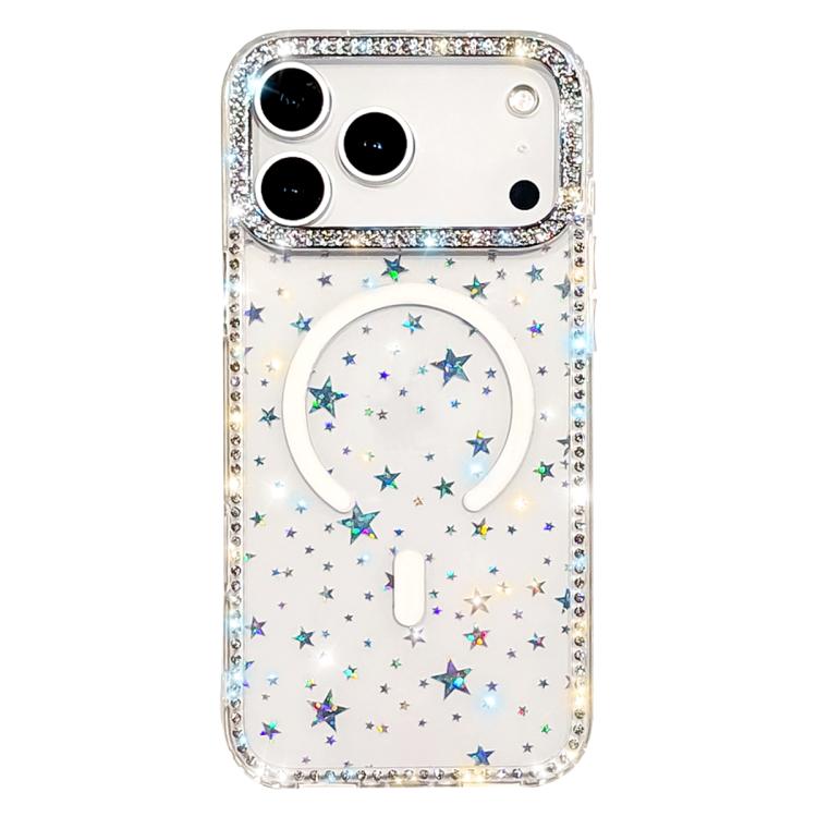 غطاء هاتف مغناطيسي هجين من TPU وPC مع تقنية IMD مزدوج الوجه مرصع بأحجار الراين، لهواتف iPhone 17 Pro Max، iPhone 17 Pro، iPhone 17، iPhone Air، iPhone 16 Pro Max، iPhone 16 Pro، iPhone 16 Plus، iPhone 16