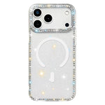 غطاء هاتف مغناطيسي هجين من TPU وPC مع تقنية IMD مزدوج الوجه مرصع بأحجار الراين، لهواتف iPhone 17 Pro Max، iPhone 17 Pro، iPhone 17، iPhone Air، iPhone 16 Pro Max، iPhone 16 Pro، iPhone 16 Plus، iPhone 16