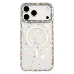 غطاء هاتف مغناطيسي هجين من TPU وPC مع تقنية IMD مزدوج الوجه مرصع بأحجار الراين، لهواتف iPhone 17 Pro Max، iPhone 17 Pro، iPhone 17، iPhone Air، iPhone 16 Pro Max، iPhone 16 Pro، iPhone 16 Plus، iPhone 16
