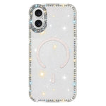 غطاء هاتف مغناطيسي هجين من TPU وPC مع تقنية IMD مزدوج الوجه مرصع بأحجار الراين، لهواتف iPhone 17 Pro Max، iPhone 17 Pro، iPhone 17، iPhone Air، iPhone 16 Pro Max، iPhone 16 Pro، iPhone 16 Plus، iPhone 16