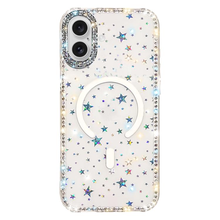 غطاء هاتف مغناطيسي هجين من TPU وPC مع تقنية IMD مزدوج الوجه مرصع بأحجار الراين، لهواتف iPhone 17 Pro Max، iPhone 17 Pro، iPhone 17، iPhone Air، iPhone 16 Pro Max، iPhone 16 Pro، iPhone 16 Plus، iPhone 16