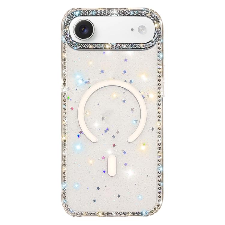 غطاء هاتف مغناطيسي هجين من TPU وPC مع تقنية IMD مزدوج الوجه مرصع بأحجار الراين، لهواتف iPhone 17 Pro Max، iPhone 17 Pro، iPhone 17، iPhone Air، iPhone 16 Pro Max، iPhone 16 Pro، iPhone 16 Plus، iPhone 16