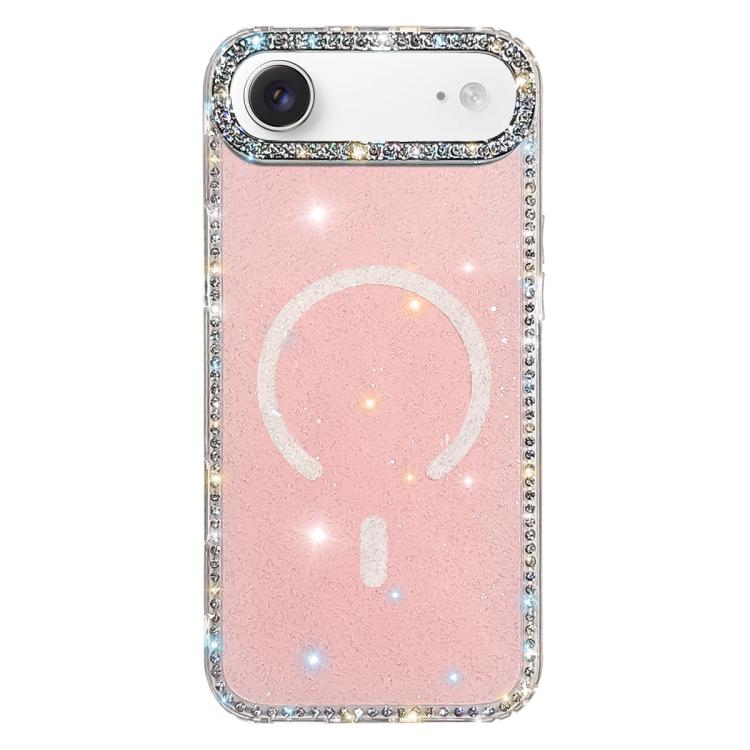غطاء هاتف مغناطيسي هجين من TPU وPC مع تقنية IMD مزدوج الوجه مرصع بأحجار الراين، لهواتف iPhone 17 Pro Max، iPhone 17 Pro، iPhone 17، iPhone Air، iPhone 16 Pro Max، iPhone 16 Pro، iPhone 16 Plus، iPhone 16