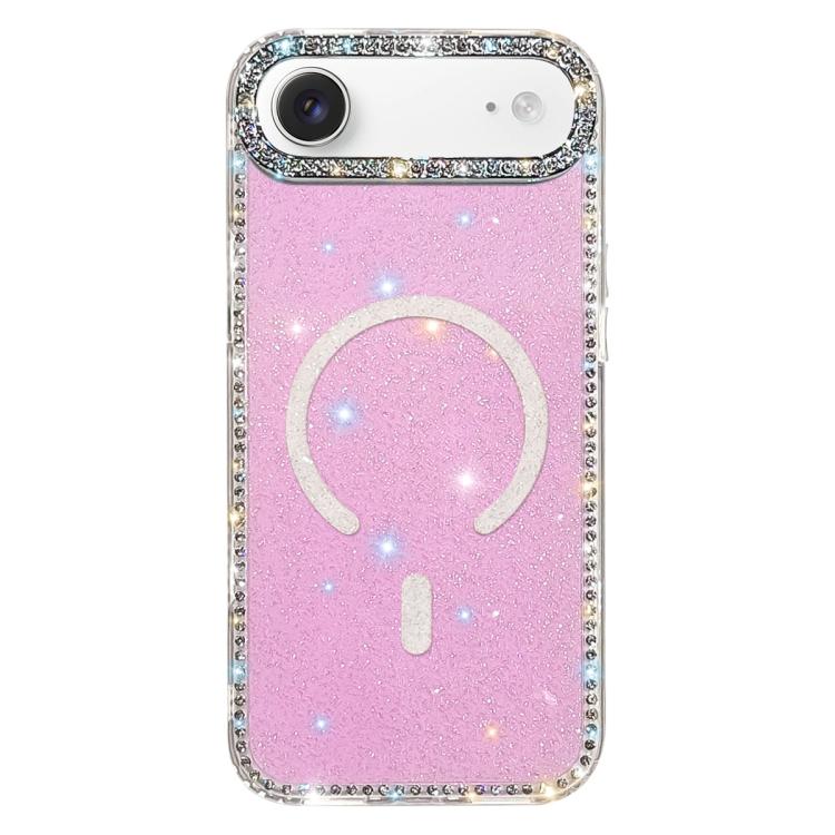 غطاء هاتف مغناطيسي هجين من TPU وPC مع تقنية IMD مزدوج الوجه مرصع بأحجار الراين، لهواتف iPhone 17 Pro Max، iPhone 17 Pro، iPhone 17، iPhone Air، iPhone 16 Pro Max، iPhone 16 Pro، iPhone 16 Plus، iPhone 16