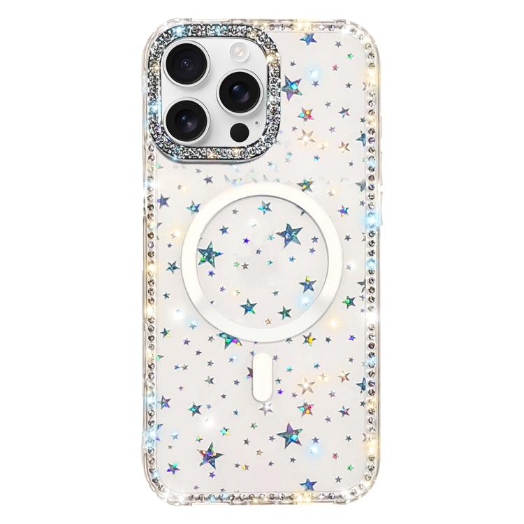 غطاء هاتف مغناطيسي هجين من TPU وPC مع تقنية IMD مزدوج الوجه مرصع بأحجار الراين، لهواتف iPhone 17 Pro Max، iPhone 17 Pro، iPhone 17، iPhone Air، iPhone 16 Pro Max، iPhone 16 Pro، iPhone 16 Plus، iPhone 16