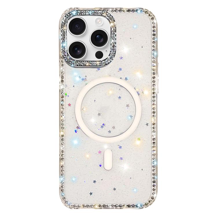 غطاء هاتف مغناطيسي هجين من TPU وPC مع تقنية IMD مزدوج الوجه مرصع بأحجار الراين، لهواتف iPhone 17 Pro Max، iPhone 17 Pro، iPhone 17، iPhone Air، iPhone 16 Pro Max، iPhone 16 Pro، iPhone 16 Plus، iPhone 16