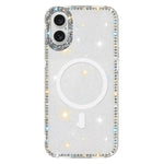 غطاء هاتف مغناطيسي هجين من TPU وPC مع تقنية IMD مزدوج الوجه مرصع بأحجار الراين، لهواتف iPhone 17 Pro Max، iPhone 17 Pro، iPhone 17، iPhone Air، iPhone 16 Pro Max، iPhone 16 Pro، iPhone 16 Plus، iPhone 16