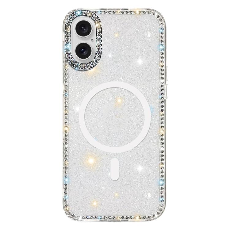 غطاء هاتف مغناطيسي هجين من TPU وPC مع تقنية IMD مزدوج الوجه مرصع بأحجار الراين، لهواتف iPhone 17 Pro Max، iPhone 17 Pro، iPhone 17، iPhone Air، iPhone 16 Pro Max، iPhone 16 Pro، iPhone 16 Plus، iPhone 16