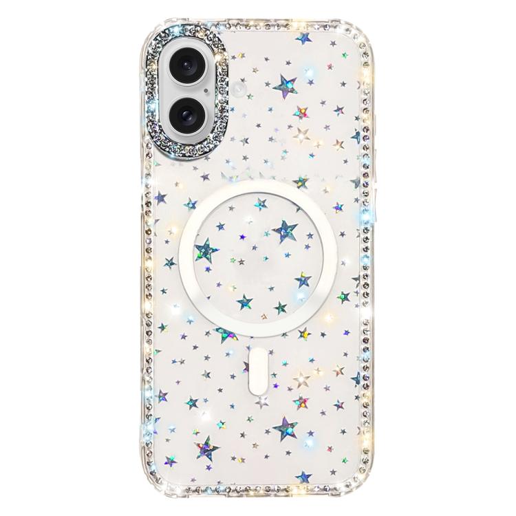 غطاء هاتف مغناطيسي هجين من TPU وPC مع تقنية IMD مزدوج الوجه مرصع بأحجار الراين، لهواتف iPhone 17 Pro Max، iPhone 17 Pro، iPhone 17، iPhone Air، iPhone 16 Pro Max، iPhone 16 Pro، iPhone 16 Plus، iPhone 16