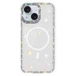 غطاء هاتف مغناطيسي هجين من TPU وPC مع تقنية IMD مزدوج الوجه مرصع بأحجار الراين، لهواتف iPhone 15 Pro Max، iPhone 15 Pro، iPhone 15، iPhone 14، iPhone 14 Pro، iPhone 14 Pro Max، iPhone 13 Pro Max، iPhone 13 Pro