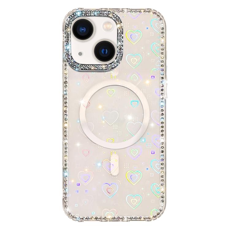 غطاء هاتف مغناطيسي هجين من TPU وPC مع تقنية IMD مزدوج الوجه مرصع بأحجار الراين، لهواتف iPhone 15 Pro Max، iPhone 15 Pro، iPhone 15، iPhone 14، iPhone 14 Pro، iPhone 14 Pro Max، iPhone 13 Pro Max، iPhone 13 Pro