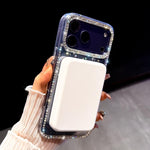 غطاء هاتف مغناطيسي هجين من TPU وPC مع تقنية IMD مزدوج الوجه مرصع بأحجار الراين، لهواتف iPhone 17 Pro Max، iPhone 17 Pro، iPhone 17، iPhone Air، iPhone 16 Pro Max، iPhone 16 Pro، iPhone 16 Plus، iPhone 16
