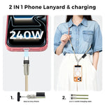 كابل شحن متعدد الوظائف Type-C إلى Type-C مع حزام هاتف قابل للتعديل من MOCOME W3