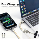 كابل شحن متعدد الوظائف Type-C إلى Type-C مع حزام هاتف قابل للتعديل من MOCOME W3