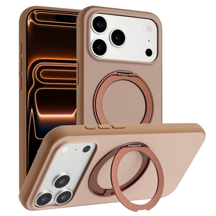غطاء هاتف مغناطيسي مع حامل دوار 360 درجة بنسيج مطفي يشبه الجلد، لهواتف iPhone 17 Pro Max، iPhone 17 Pro، iPhone 17، iPhone Air، iPhone 16 Pro Max، iPhone 16 Pro، iPhone 16، iPhone 15 Pro Max، iPhone 15 Pro