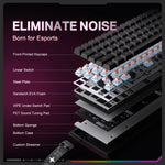 ONIKUMA MT603 لوحة مفاتيح ألعاب مغناطيسية ثلاثية الوضع مع 68 مفتاح RGB، MT603