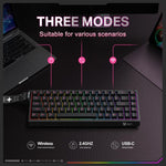 ONIKUMA MT603 لوحة مفاتيح ألعاب مغناطيسية ثلاثية الوضع مع 68 مفتاح RGB، MT603